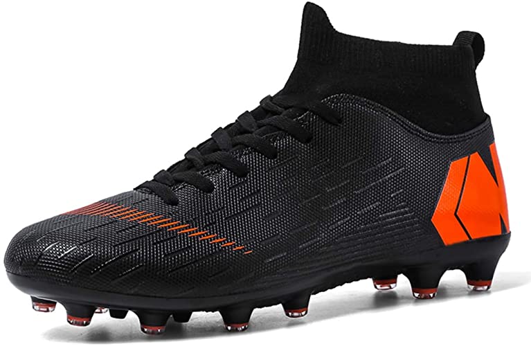 LIAOCX Men’s Football Boots Cleats High-top Sock Ankle Care Performance Soccer Shoes